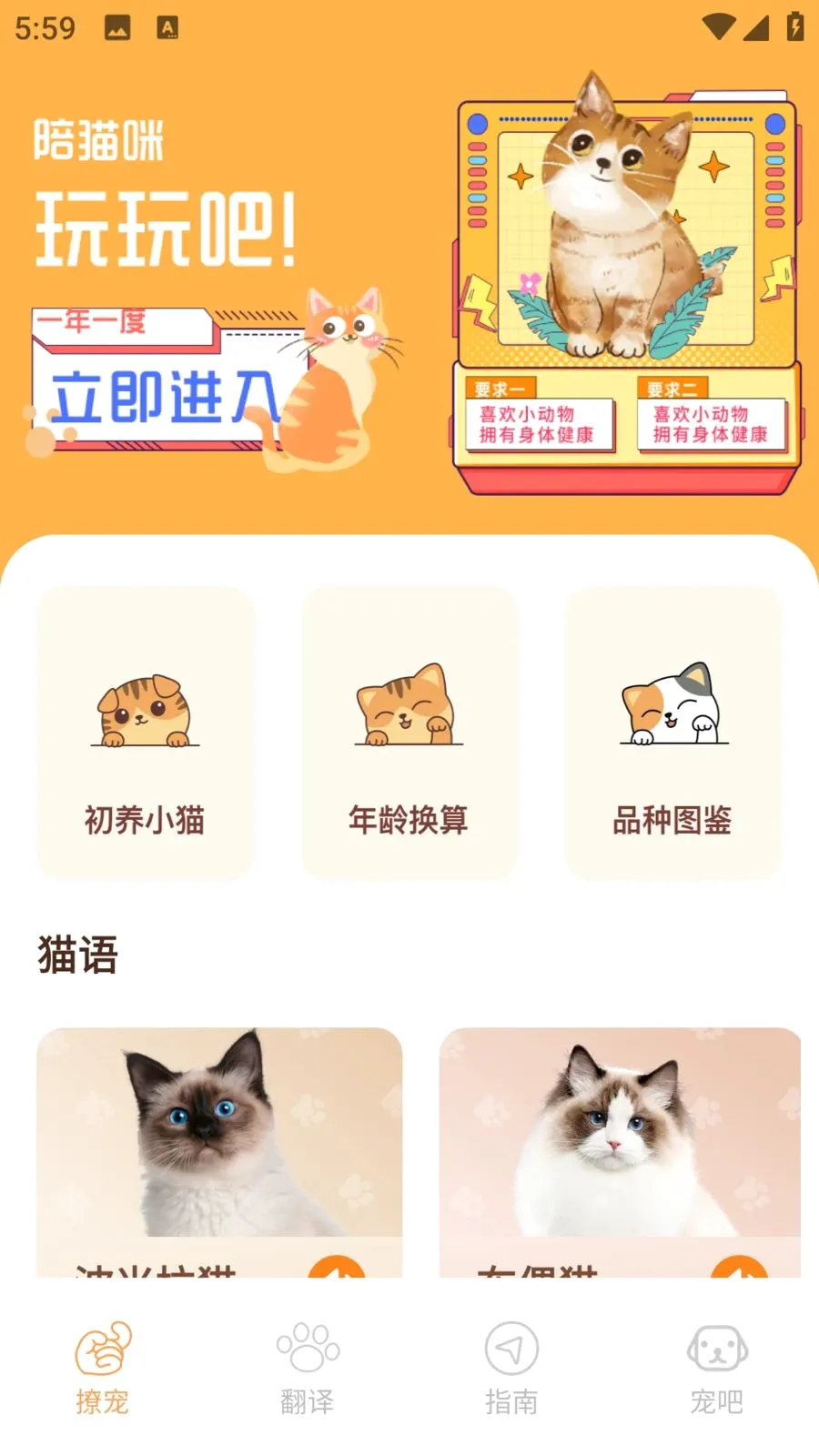 宠物猫2026最新版本v1.0.0 手机版截图0
