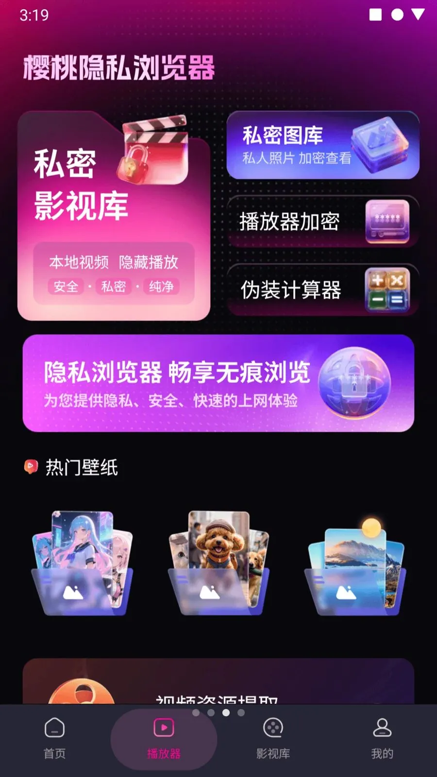 樱桃隐私浏览器2026最新版本v1.0.0 手机版截图3
